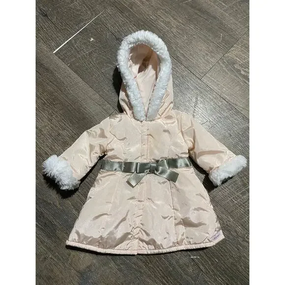 American Girl 18in Doll Pretty In Pink Winter Coat Fur Hood 2015 Retired - Picture 1 of 2